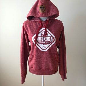 Muskoka Bear Wear Hoodie Red XS